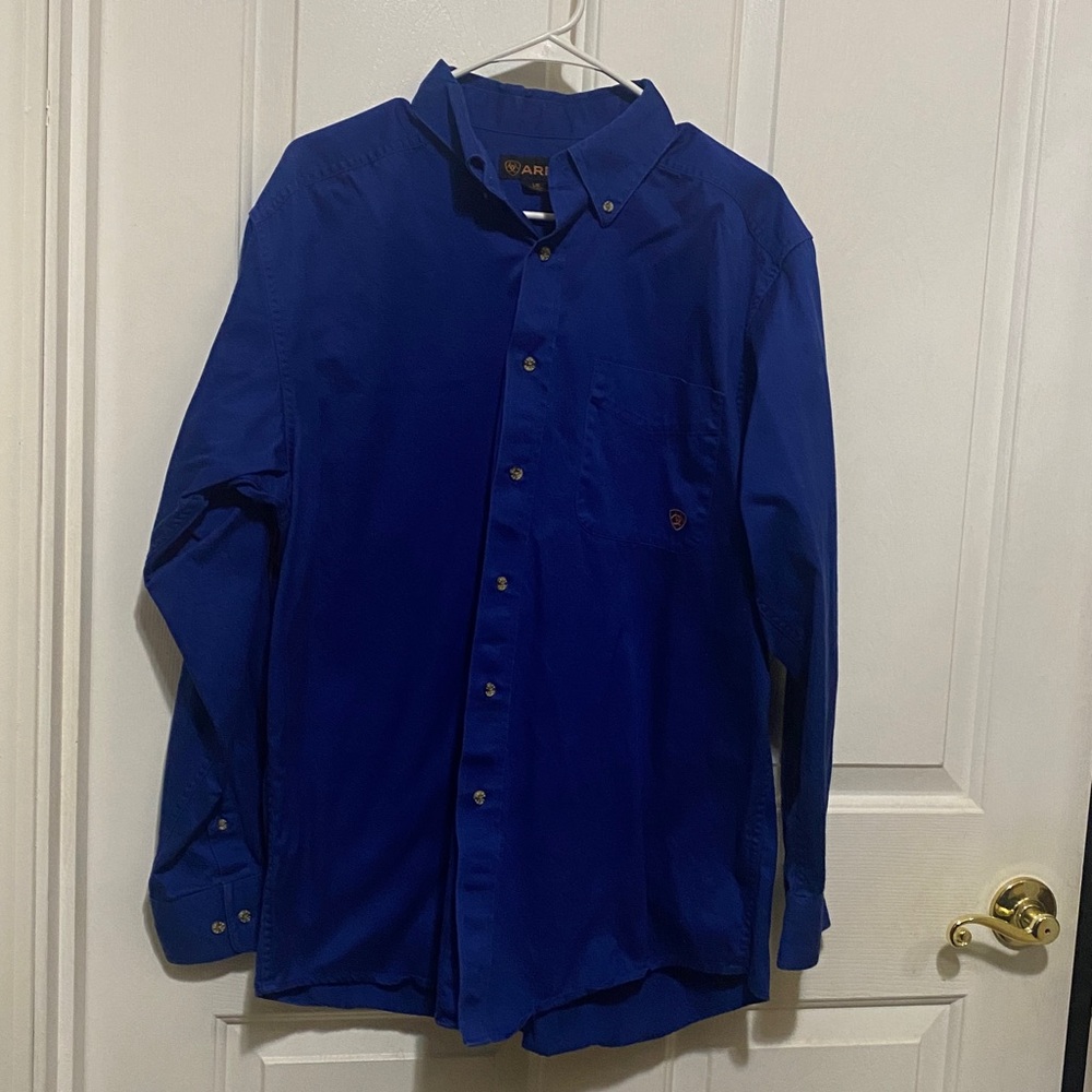 Ariat Men's Blue Casual Button Down Shirt